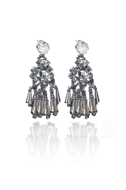 Modern Alloy Wedding Earrings with Jewel HG18017 sold by Cocomelody