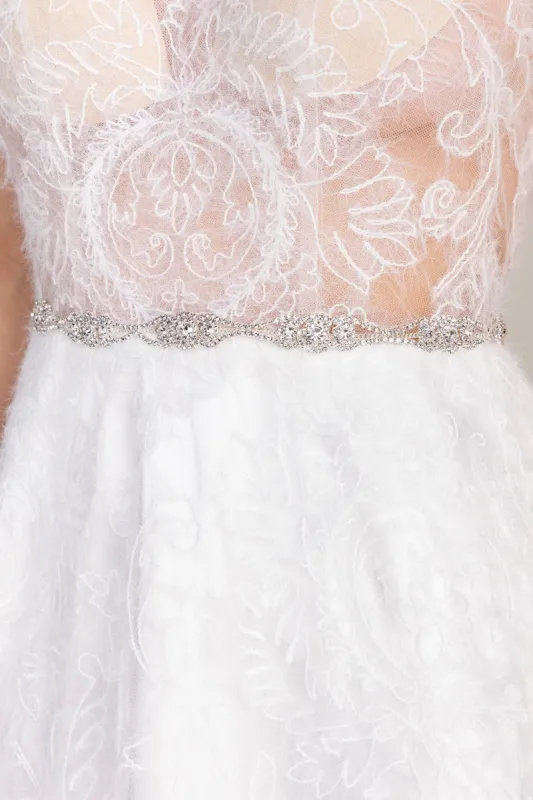Ribbons Wedding Sash with Rhinestone CC0068 sold by Cocomelody