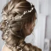 Bride wedding headwear 1 meter long pearl copper hair chain handmade hair accessories 782453848826 sold by Cocomelody