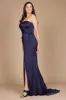 Sheath-Column Sweep-Brush Train Elastic Satin Dress CG0198 sold by Cocomelody