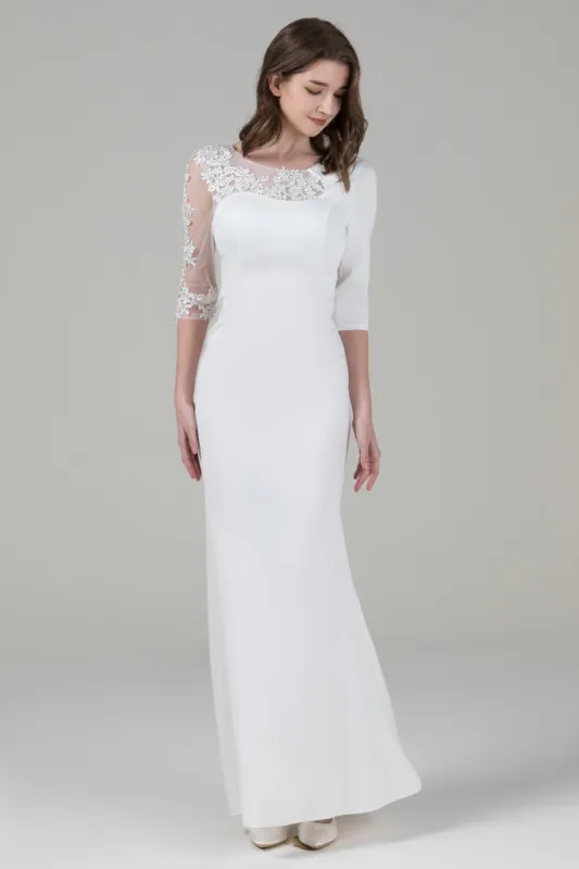 Mermaid Floor Length Elastic Knitted Fabric Wedding Dress CW2612 sold by Cocomelody