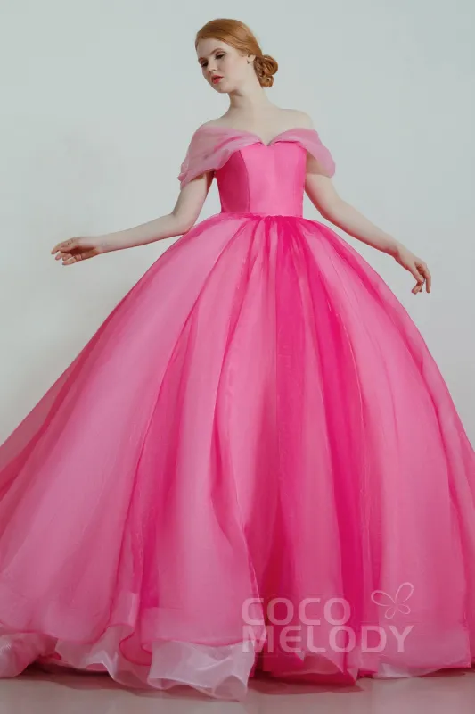 Princess Court Train Organza and Satin Wedding Dress CW2099 sold by Cocomelody