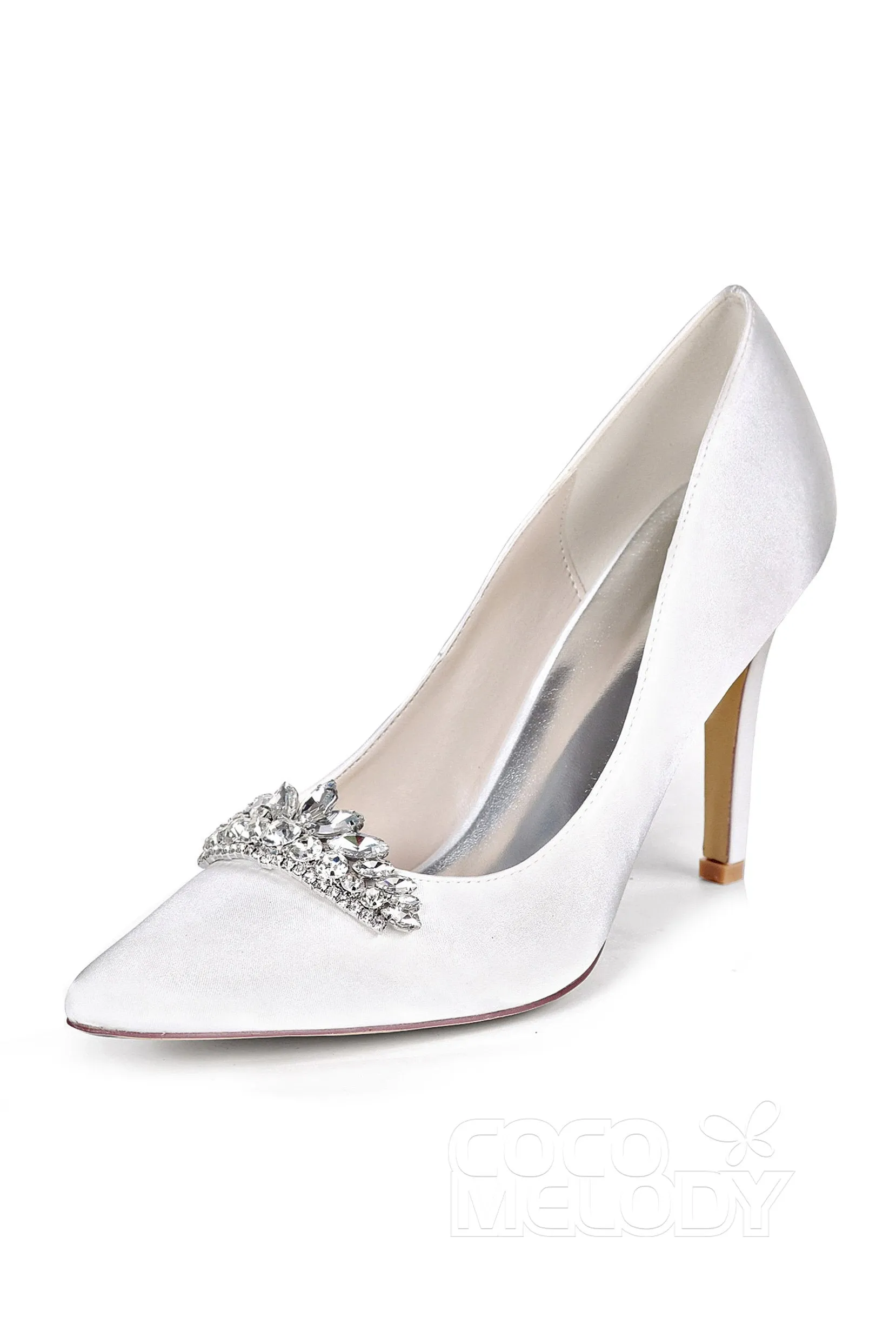 Stiletto Heel Silk-Like Heels Bridal Shoes CK0067 sold by Cocomelody