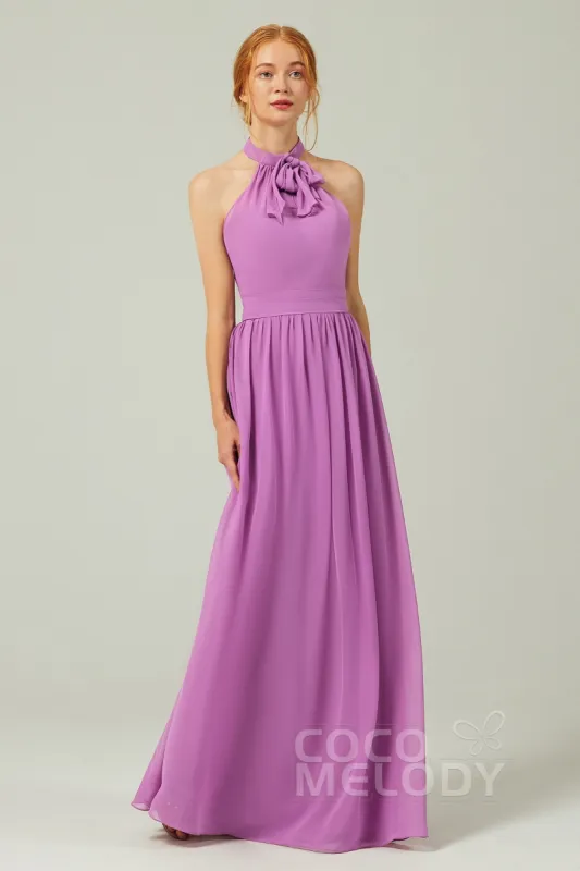 A-Line Floor Length Chiffon Bridesmaid Dress CB0295 sold by Cocomelody