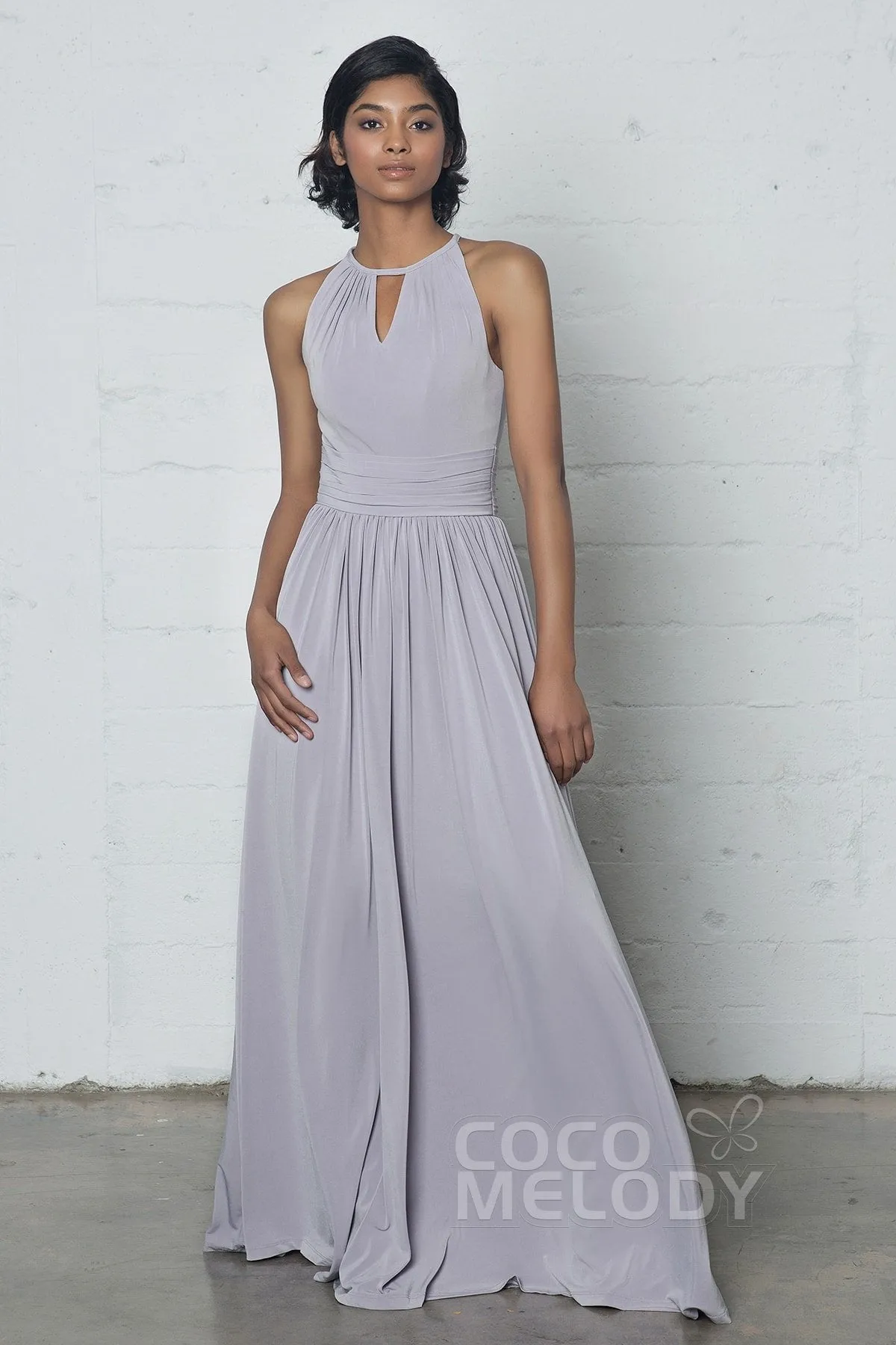 Sheath-Column Floor Length Knitted Fabric Dress COZF17019 sold by Cocomelody