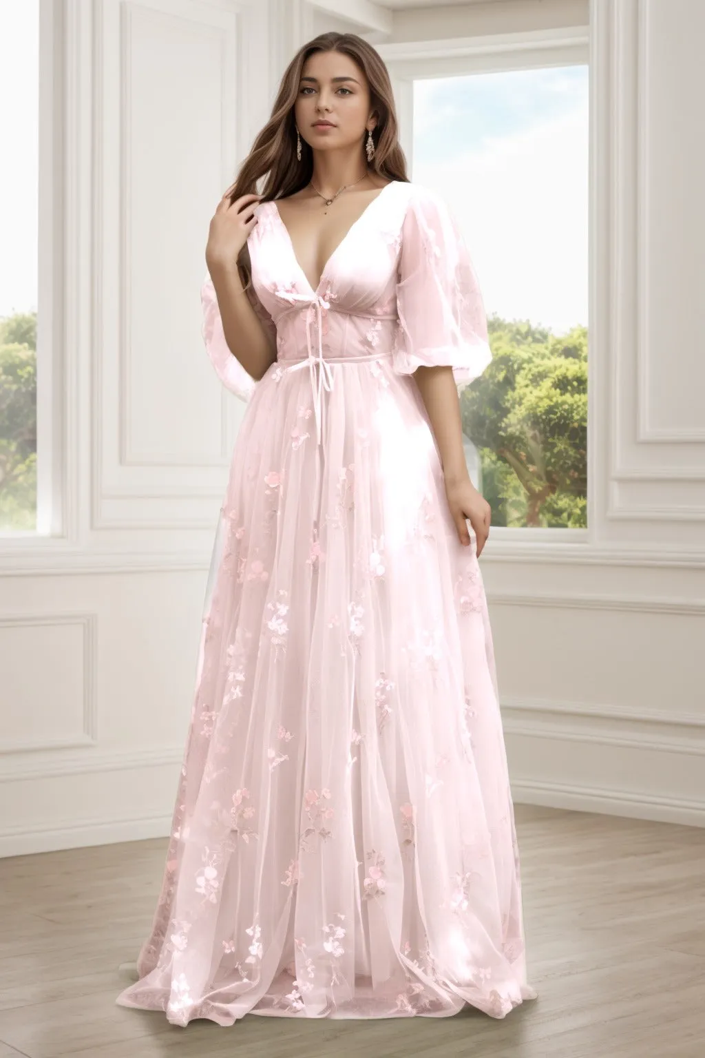 A-Line Floor Length Print Prom Dress CS0444 sold by Cocomelody