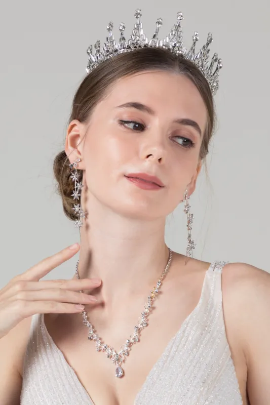 Crystals Tiara Necklace Earrings Jewelry CY0067 sold by Cocomelody
