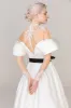 A-Line Tea Length Satin Tulle Wedding Dress CW2459 sold by Cocomelody