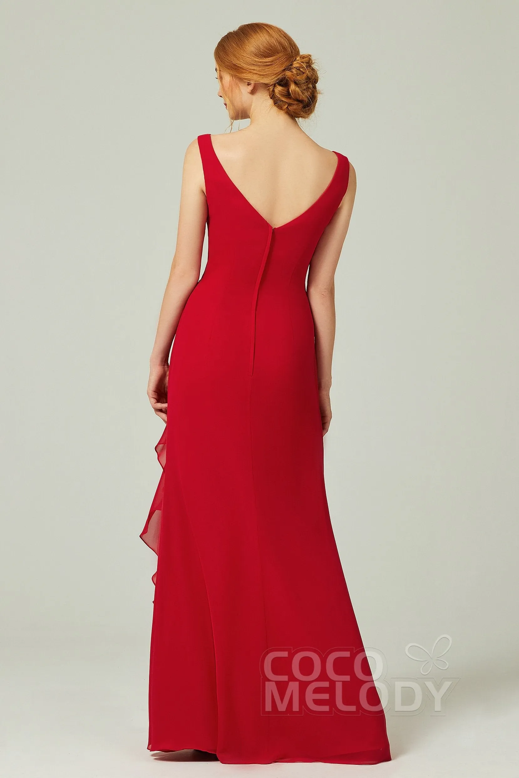 Sheath-Column Floor Length Chiffon Bridesmaid Dress Formal Dresses CB0344 sold by Cocomelody product image thumbnail 2