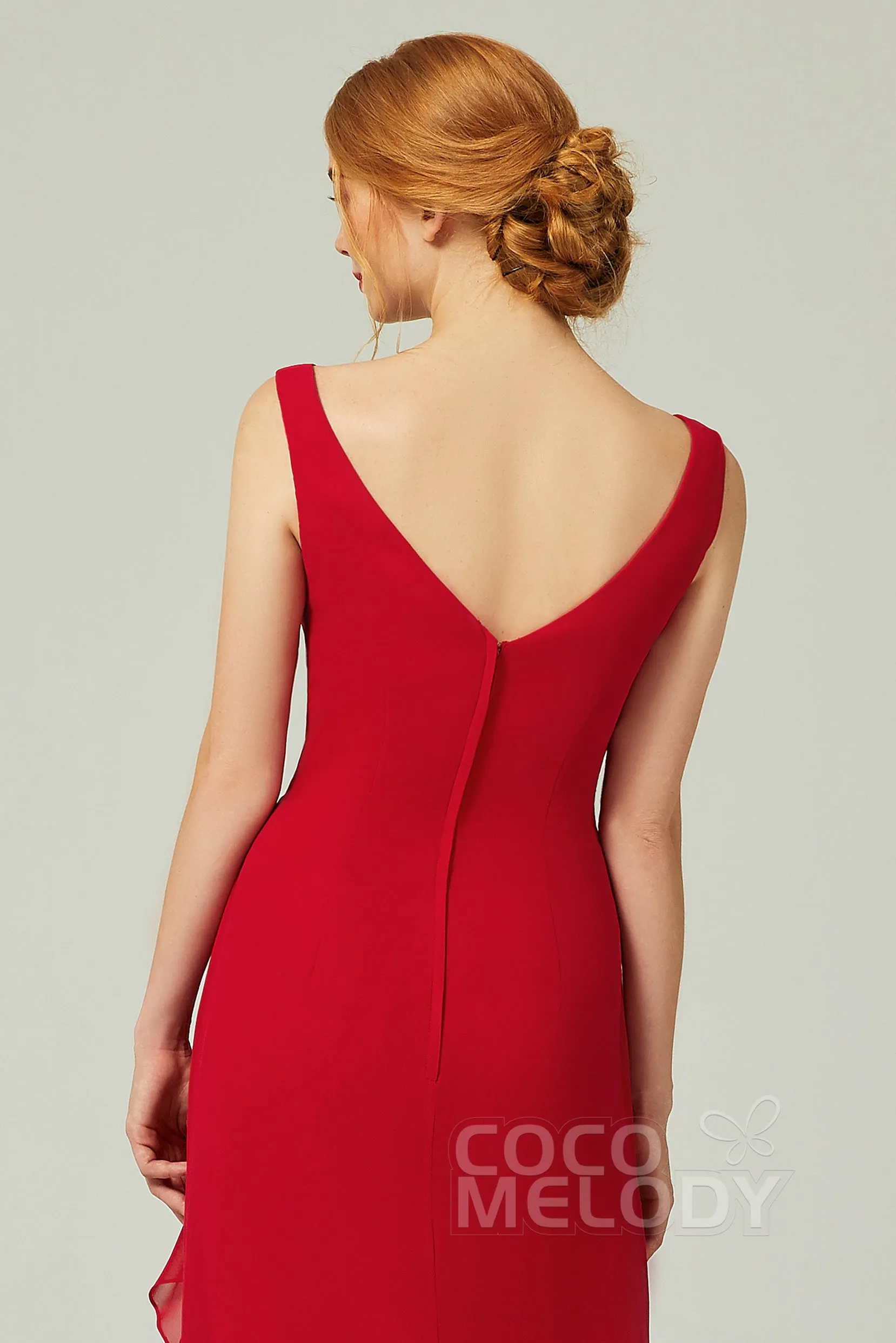 Sheath-Column Floor Length Chiffon Bridesmaid Dress Formal Dresses CB0344 sold by Cocomelody product image thumbnail 5