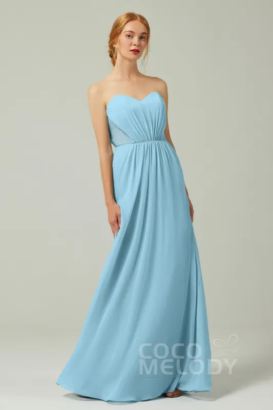 Sheath-Column Floor Length Chiffon Bridesmaid Dress CB0330 sold by Cocomelody