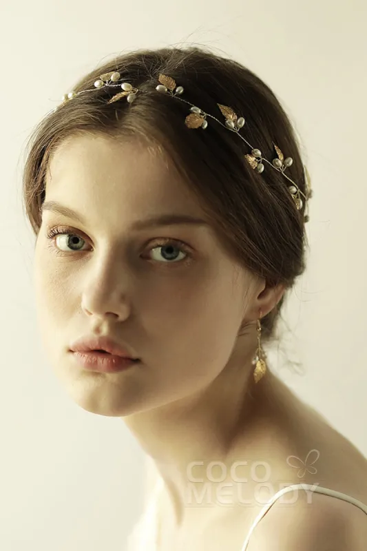 Alloy Headbands with Pearls CH0315 sold by Cocomelody