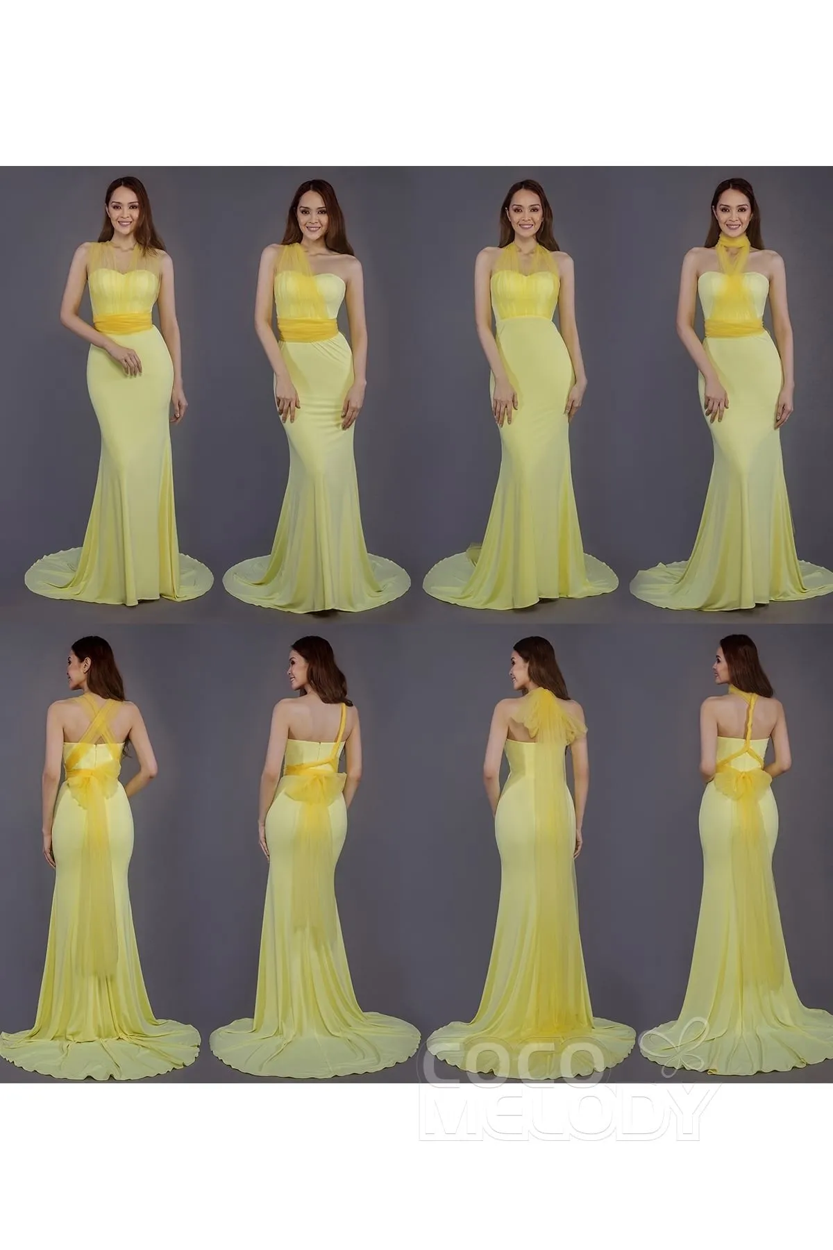 Mermaid Court Train Knitted Fabric Bridesmaid Dress PR3498 sold by Cocomelody product image thumbnail 3