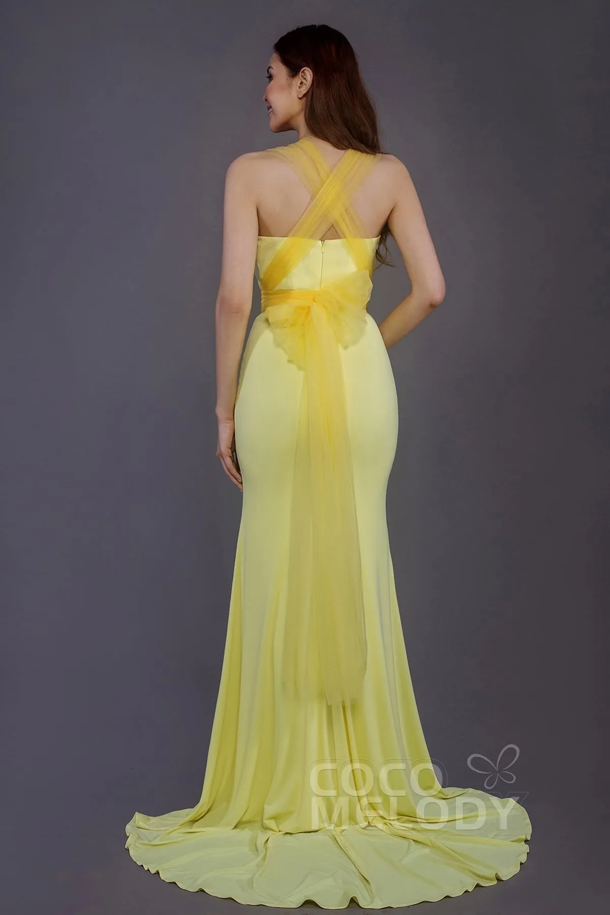 Mermaid Court Train Knitted Fabric Bridesmaid Dress PR3498 sold by Cocomelody product image thumbnail 2