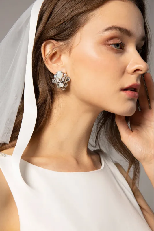 Alloy Wedding Earrings with Opal and Rhinestone HG18012 sold by Cocomelody