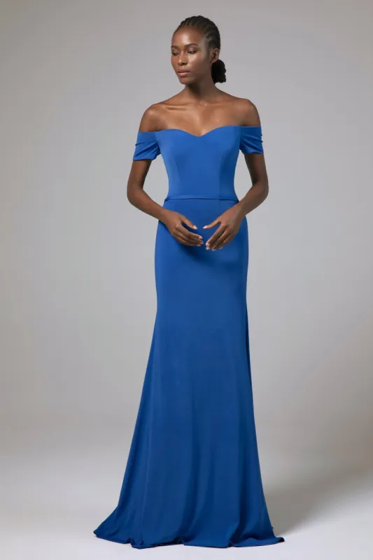 Sheath Floor Length Knitted Fabric Bridesmaid Dress Formal Dresses CB0426 sold by Cocomelody