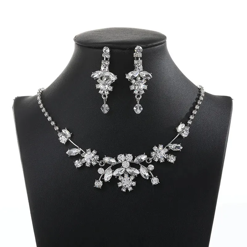 Bridal jewelry set fashion stone necklace earrings set chain 616957922394 sold by Cocomelody product image thumbnail 2
