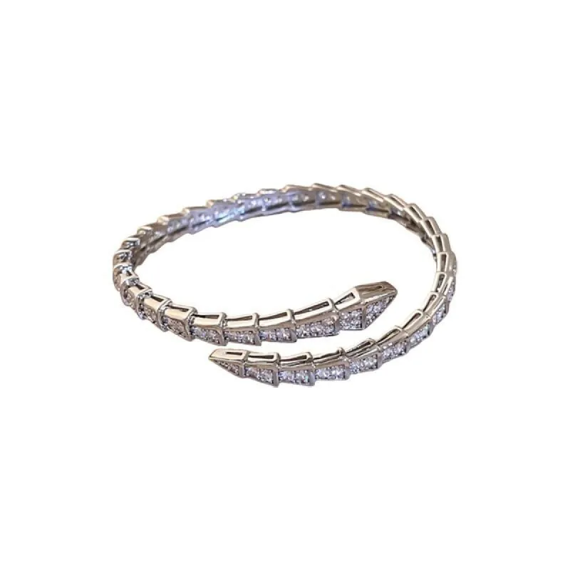 Microencrusted with zircon snake head spirit snake bracelet 720447791205 made by Cocomelody