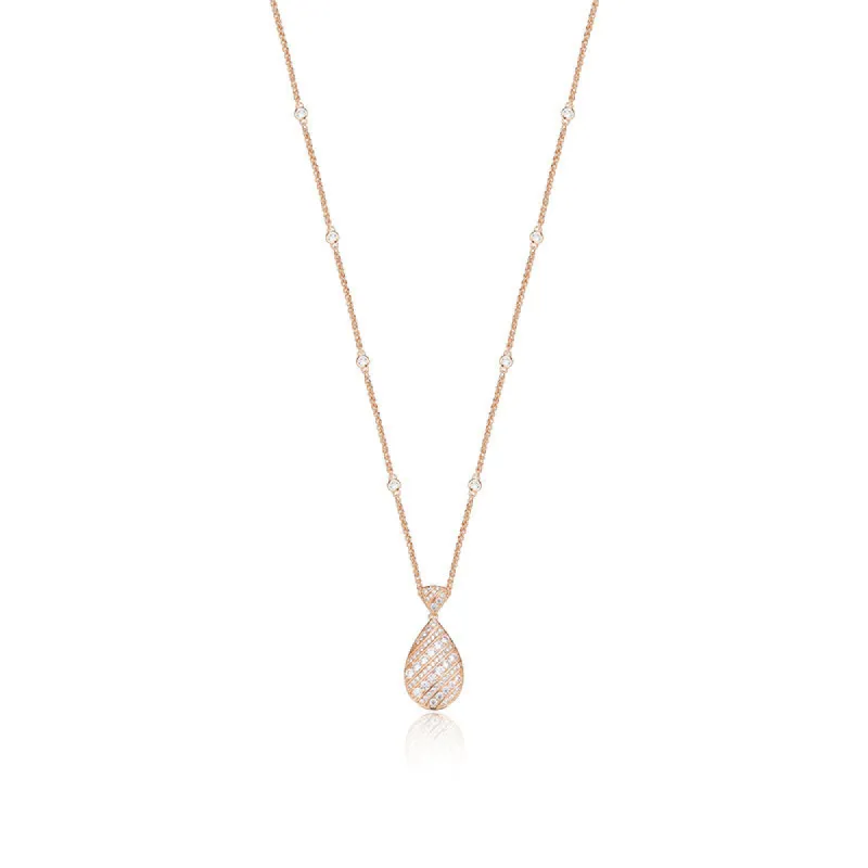 Drop necklace gold-plated full drill collarbone chain   800621951236 sold by Cocomelody