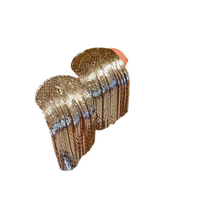 Curved fringe sterling silver needle temperament earrings 682572157026 sold by Cocomelody