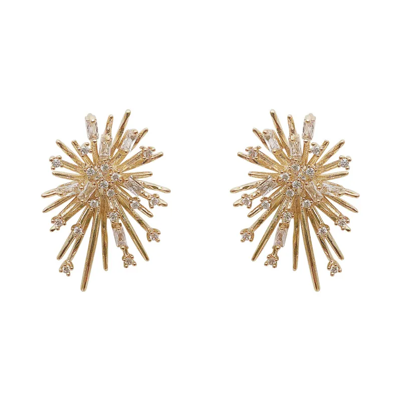 Zircon Fireworks Earrings Electroplated Exquisite Earrings 629289761561 sold by Cocomelody