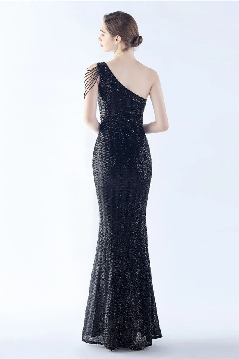 Sheath-column floor length sequined dress 785514826195 sold by Cocomelody product image thumbnail 2
