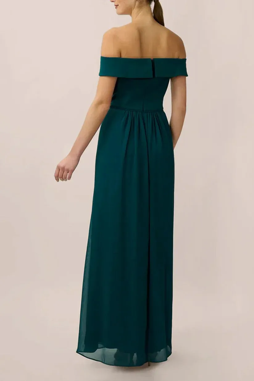 A-Line Floor Length Crepe Chiffon Mother Dress CM0199 sold by Cocomelody product image thumbnail 4