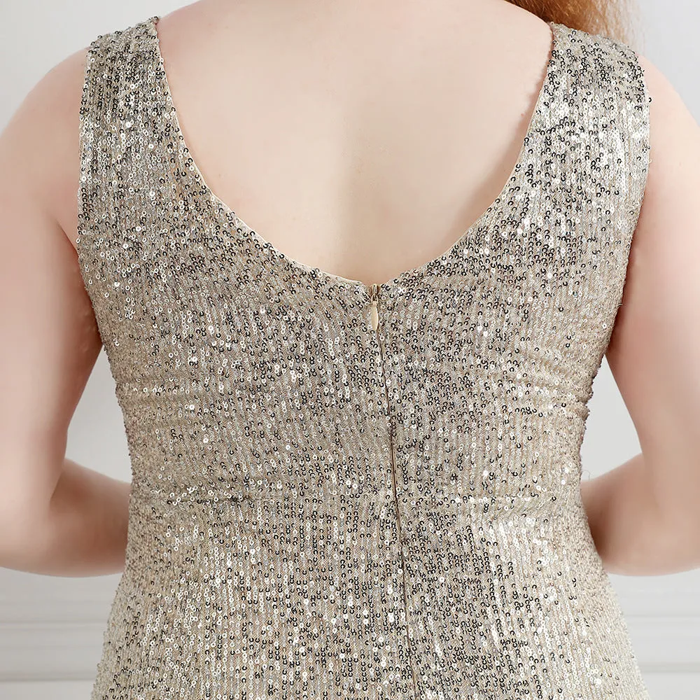 Sheath-column floor length sequined dress 646647576334 sold by Cocomelody product image thumbnail 3