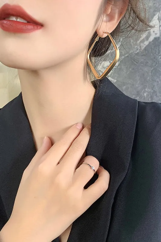 Diamond earrings in large metal blocks 759194871661 sold by Cocomelody