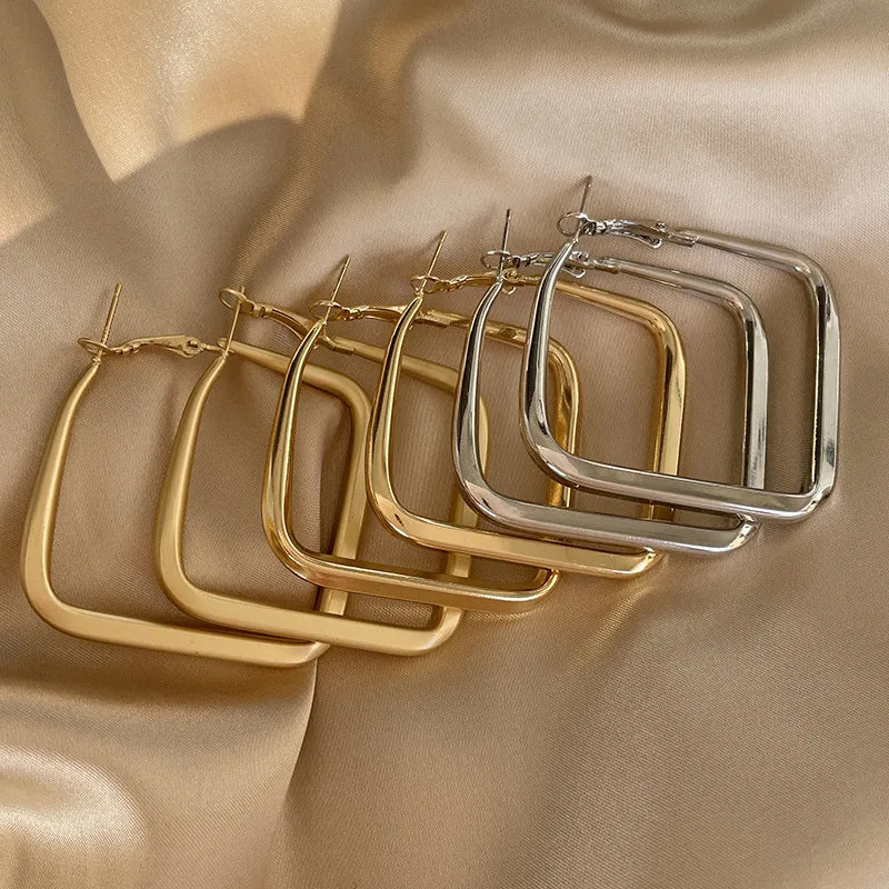 Diamond earrings in large metal blocks 759194871661 sold by Cocomelody product image thumbnail 3