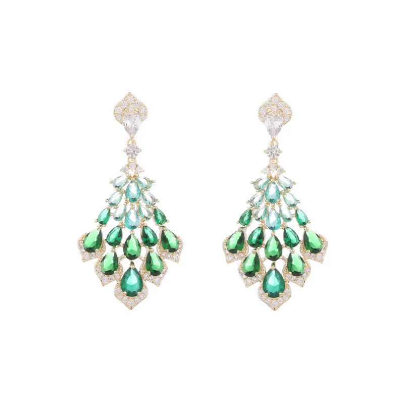 Diamond feather earrings 712913607847 sold by Cocomelody