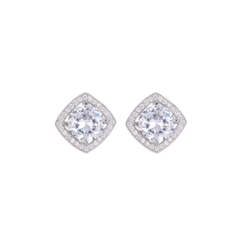 Small sugar cube zircon earrings 821703476887 sold by Cocomelody