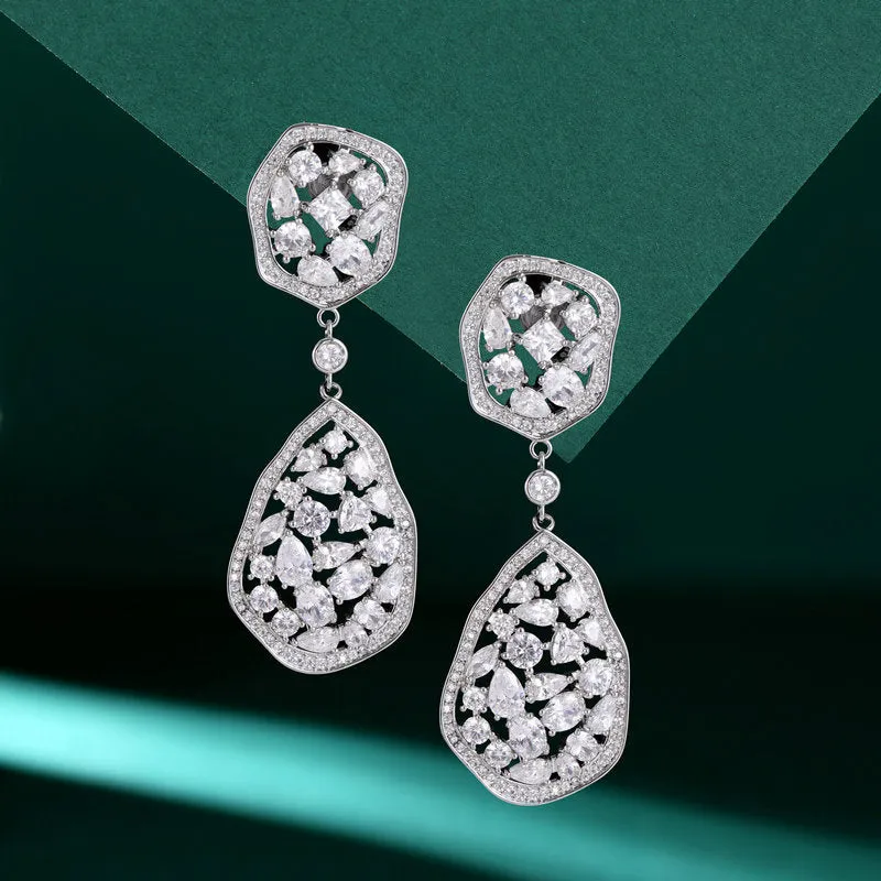 Long drop set zircon earrings 812324678919 sold by Cocomelody product image thumbnail 4