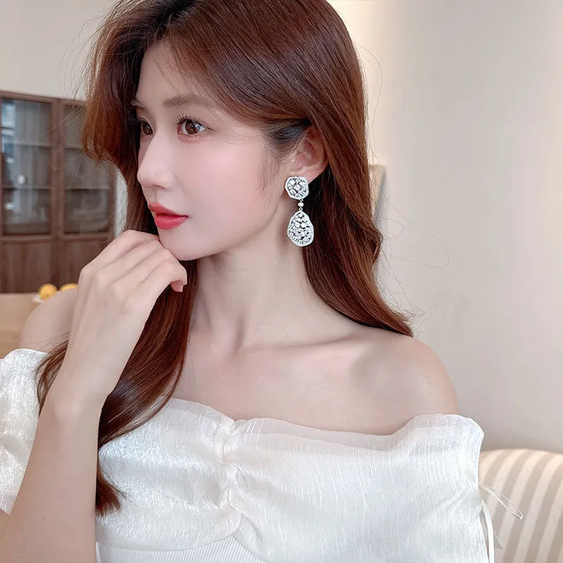Long drop set zircon earrings 812324678919 sold by Cocomelody product image thumbnail 3