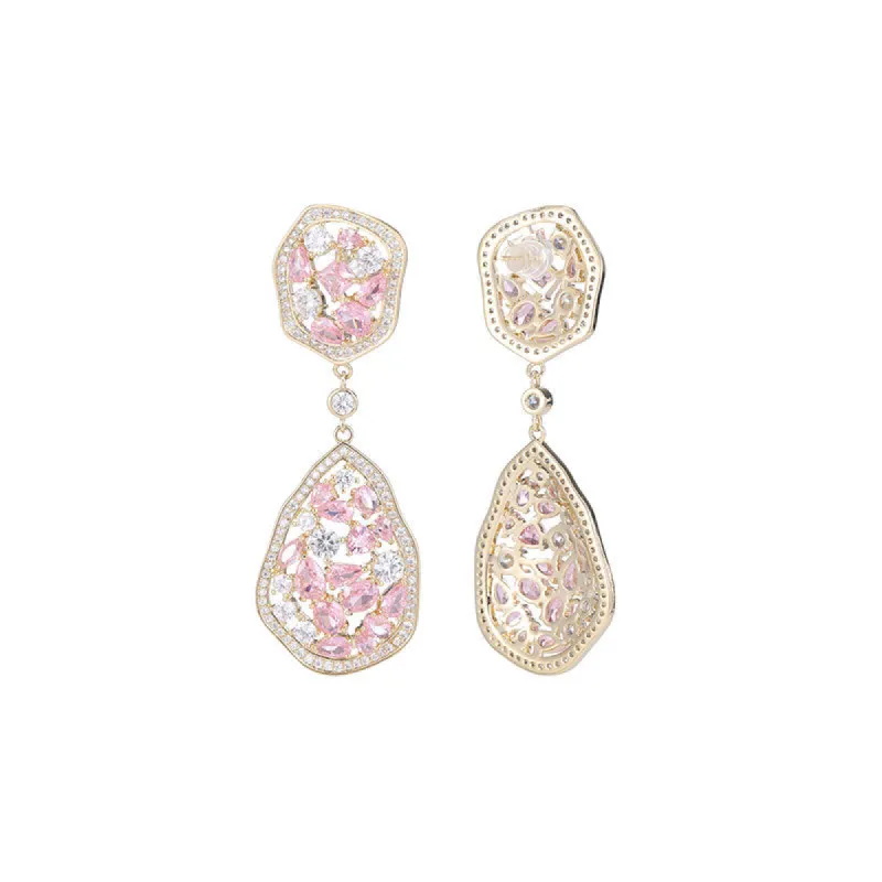Long drop set zircon earrings 812324678919 sold by Cocomelody