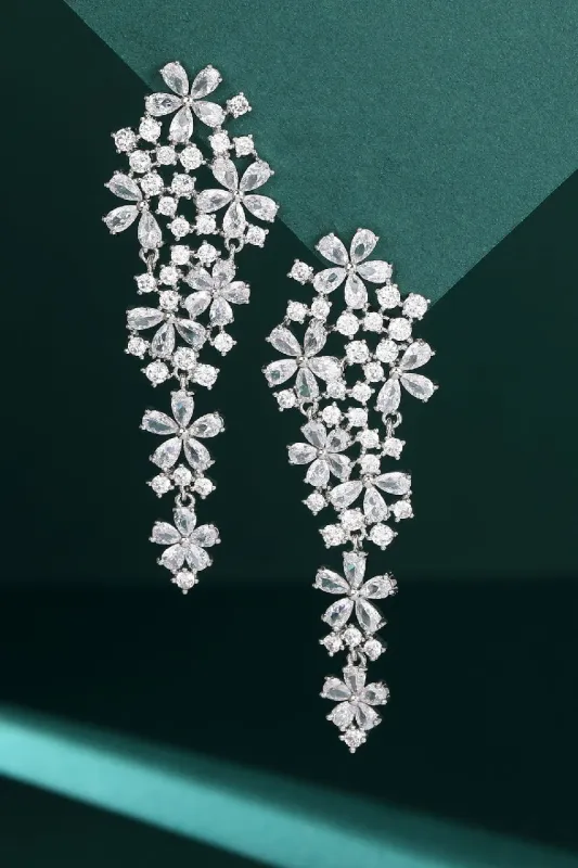 Colored zircon flower earrings 722044565739 sold by Cocomelody