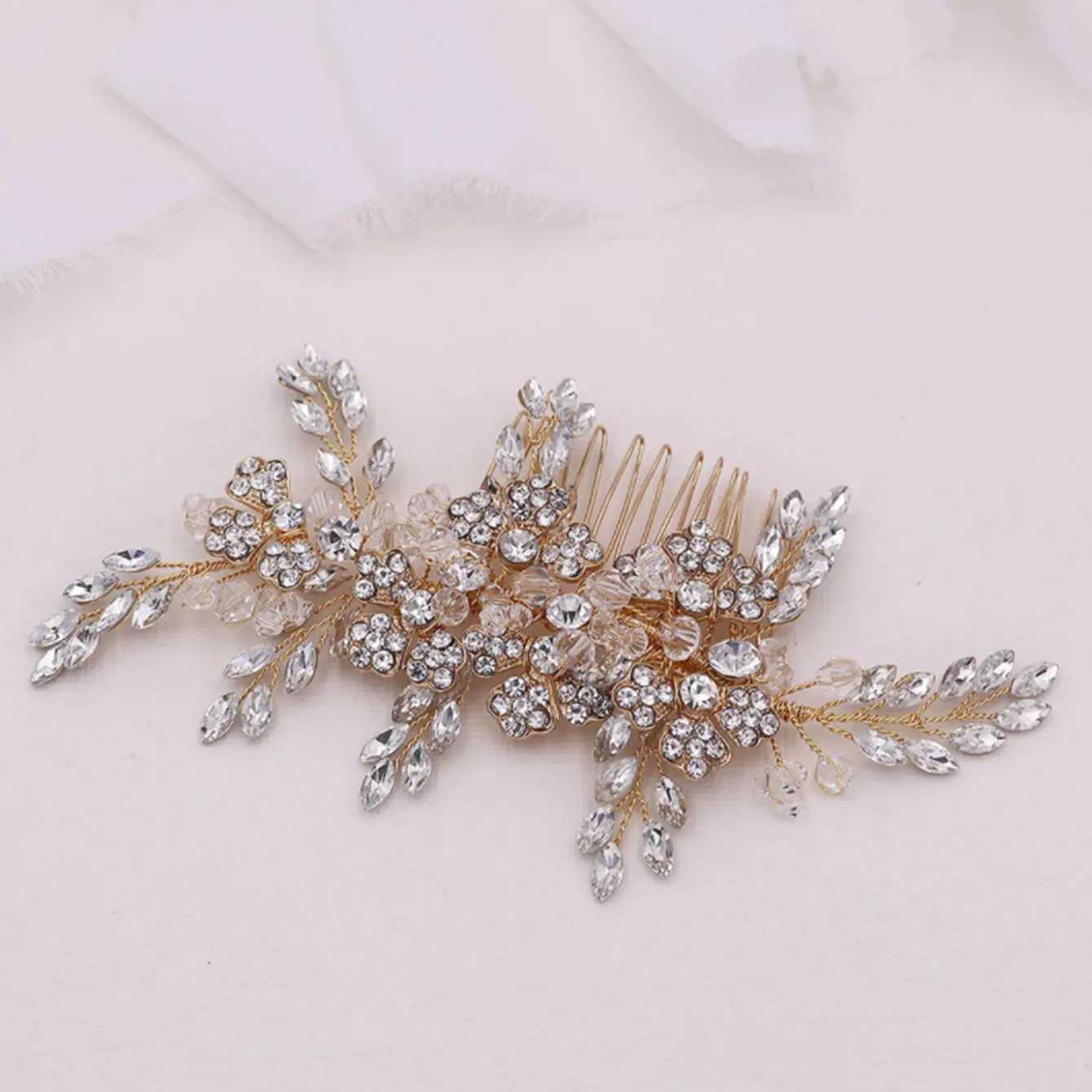 Bridal alloy crystal hair comb insert comb 675547355878 sold by Cocomelody product image thumbnail 2