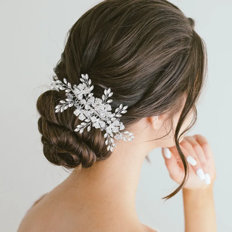 Bridal alloy crystal hair comb insert comb 675547355878 sold by Cocomelody