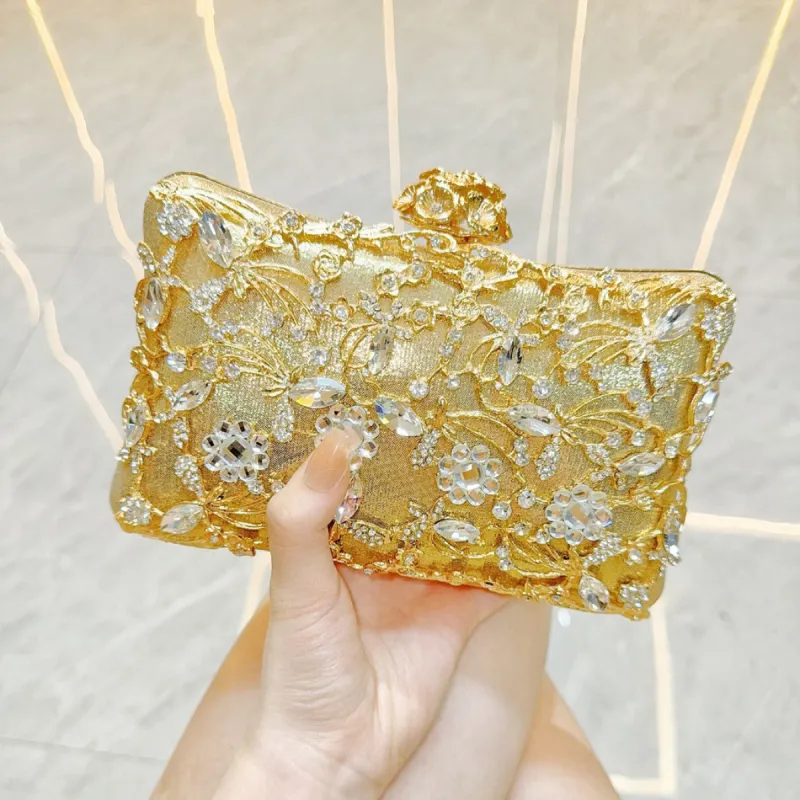 Light luxury diamond-encrusted banquet hand dress bag 801446090486 sold by Cocomelody
