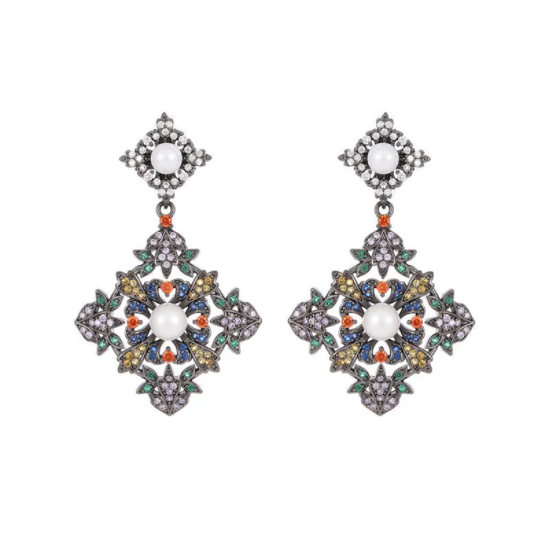 S925 Silver Needle vintage peach Blossom earrings 717713321476 sold by Cocomelody