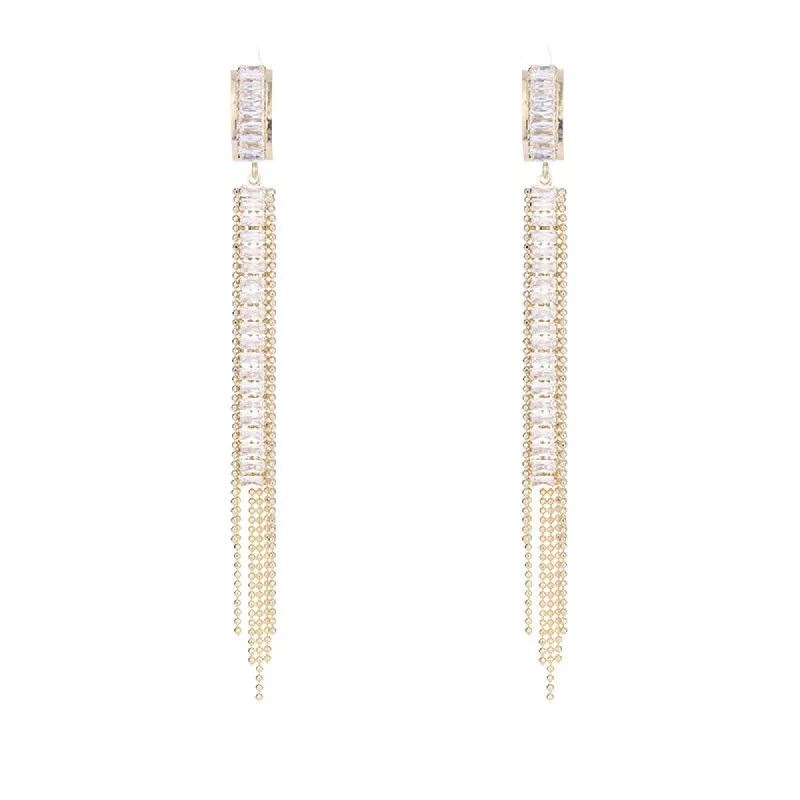S925 silver needle long tassel earrings 762461389092 sold by Cocomelody