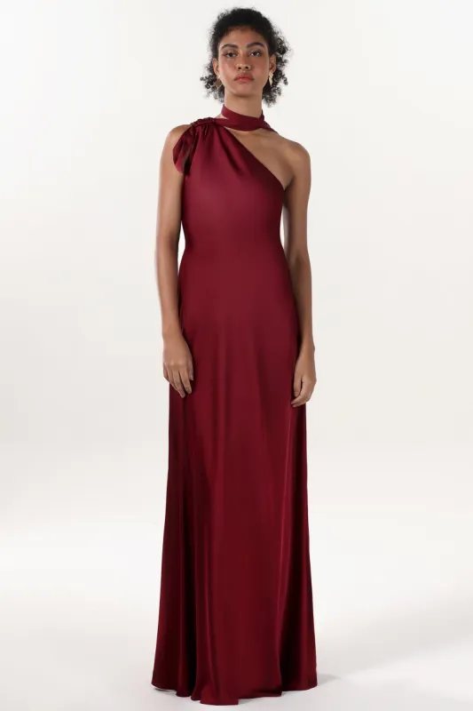Sheath-Column Maxi Luxe Satin Formal Dress CS0607 sold by Cocomelody