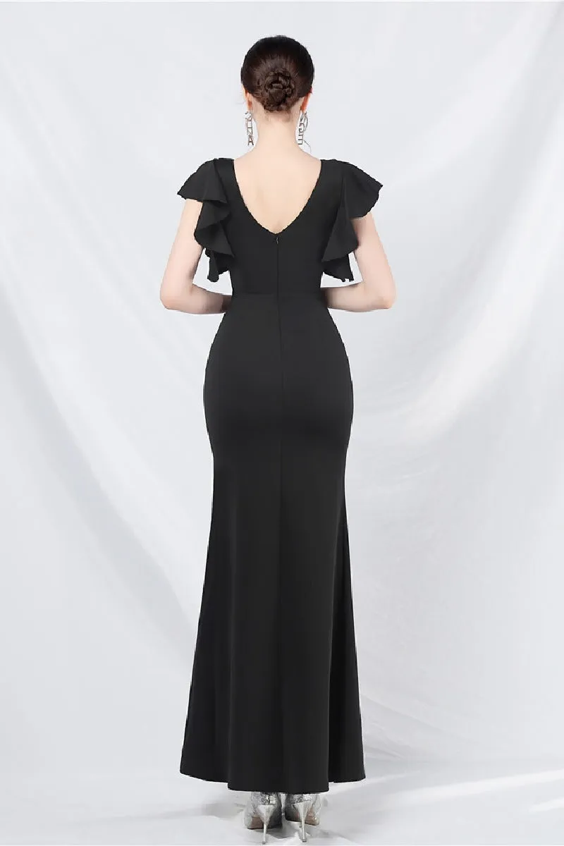 Sheath-Column Ankle Length Stretch Satin Cocktail Dress 787169199492 sold by Cocomelody product image thumbnail 2