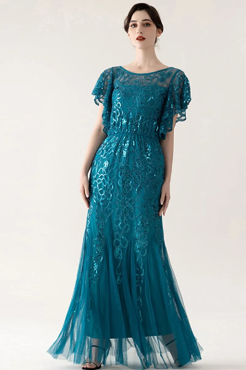Sheath-Column Floor Length Sequined Lace&Tulle Dress 837006457646 sold by Cocomelody product image thumbnail 2