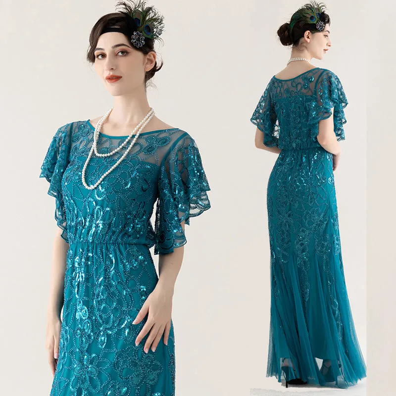 Sheath-Column Floor Length Sequined Lace&Tulle Dress 837006457646 sold by Cocomelody product image thumbnail 3