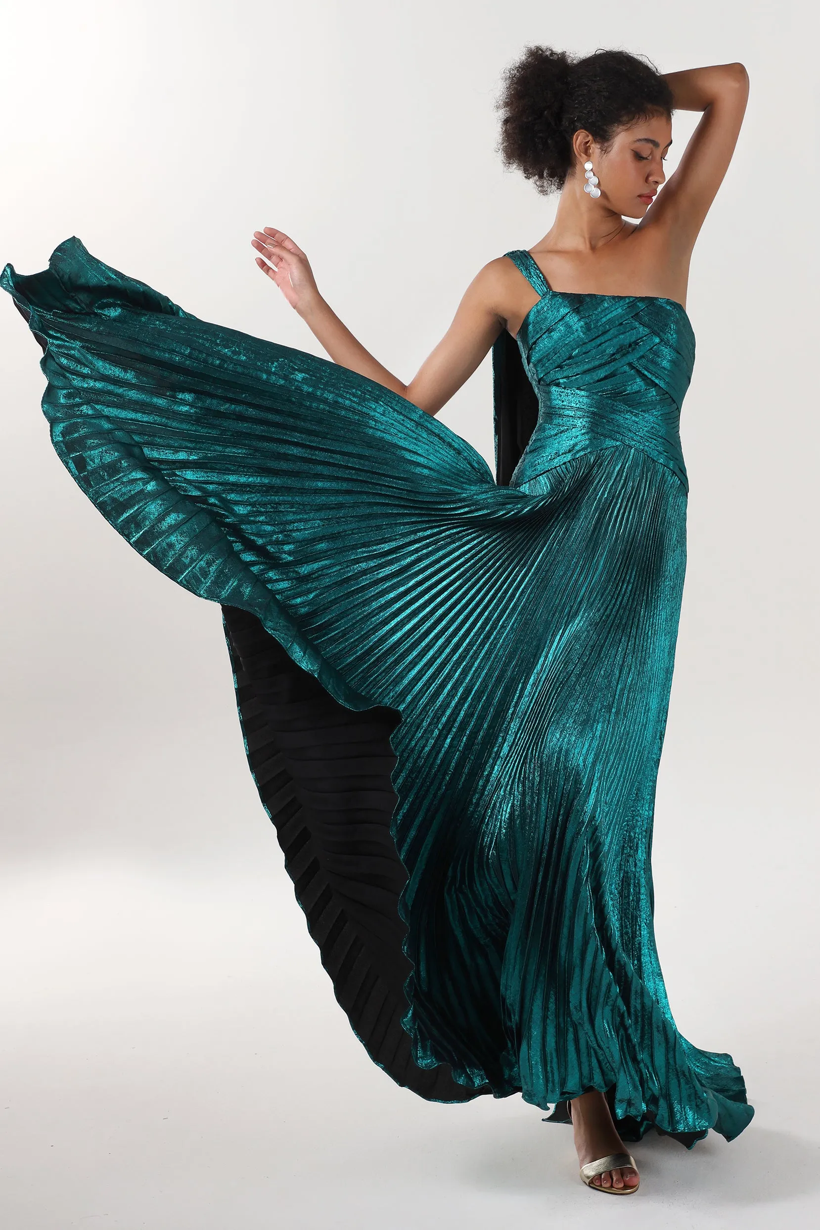 A-Line Maxi Metallic Formal Dress CS0643 sold by Cocomelody product image thumbnail 3