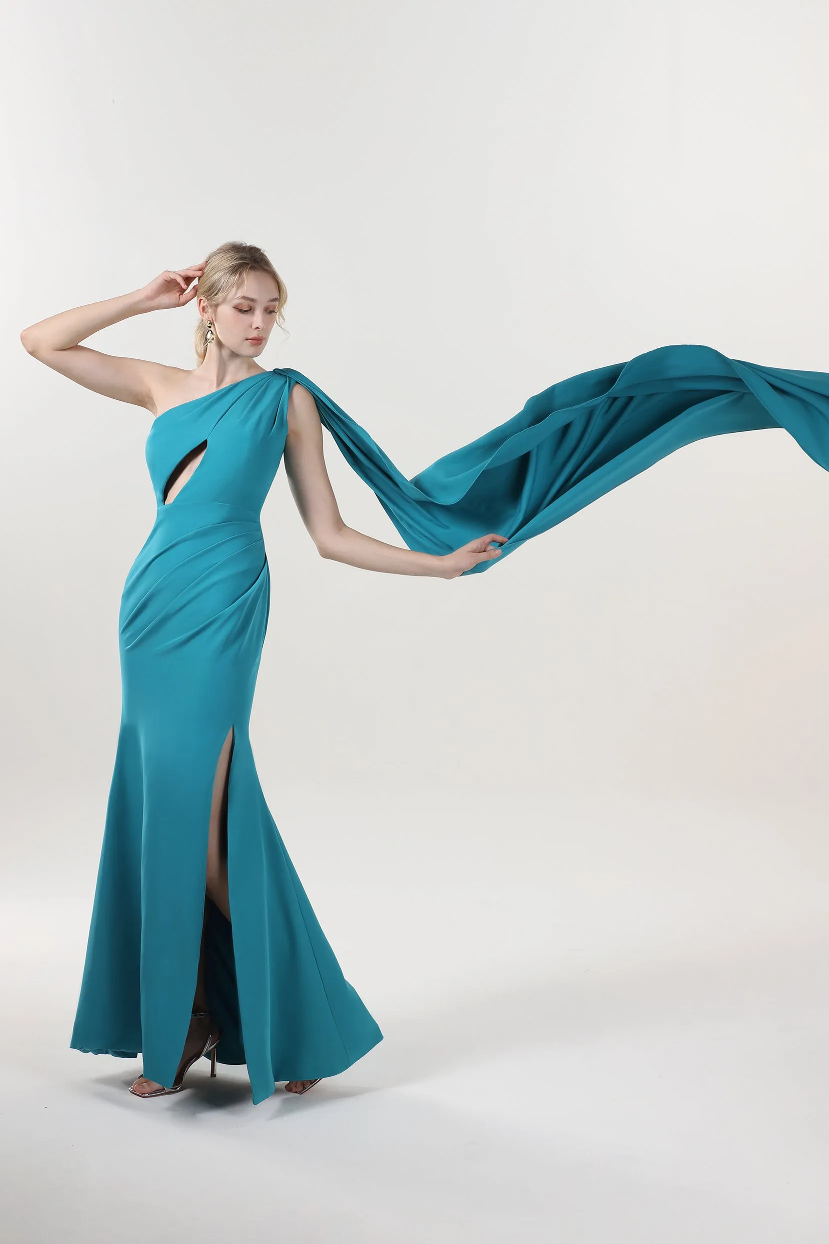Sheath-Column Maxi Stretch Crepe Formal Dress CS0593 sold by Cocomelody product image thumbnail 4