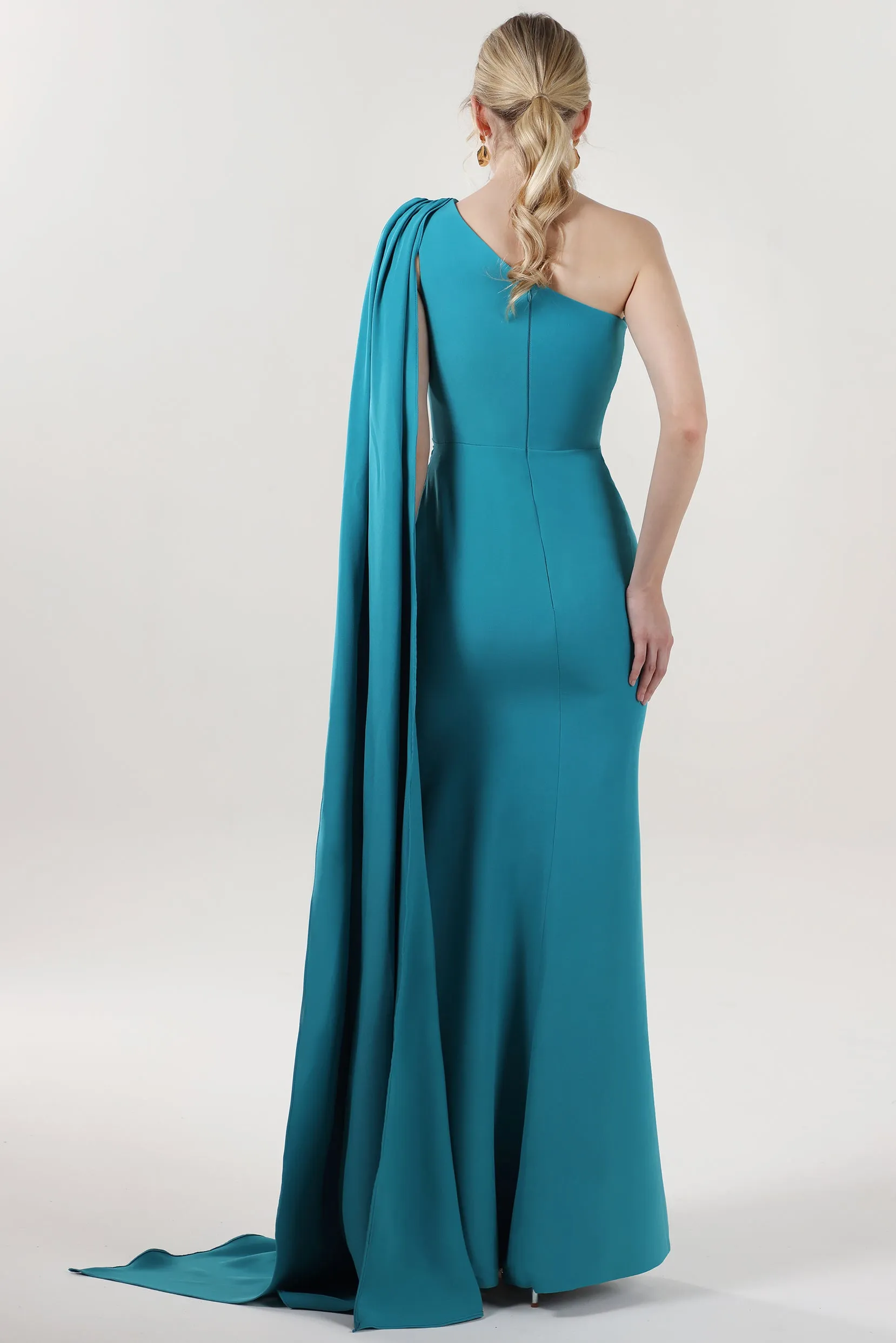 Sheath-Column Maxi Stretch Crepe Formal Dress CS0593 sold by Cocomelody product image thumbnail 2