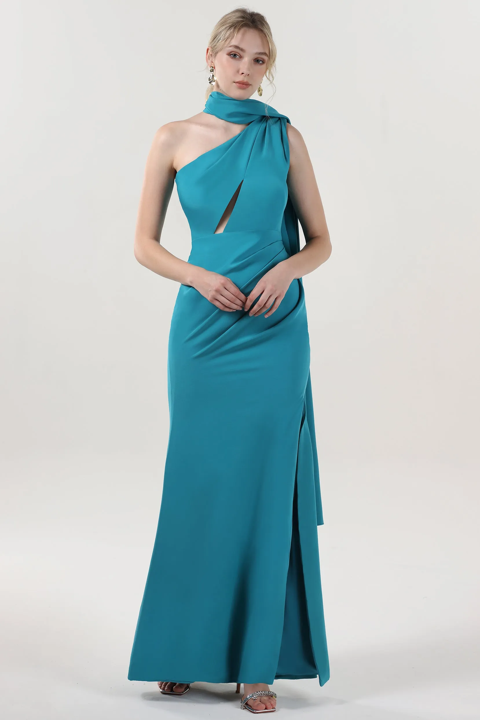 Sheath-Column Maxi Stretch Crepe Formal Dress CS0593 sold by Cocomelody product image thumbnail 3