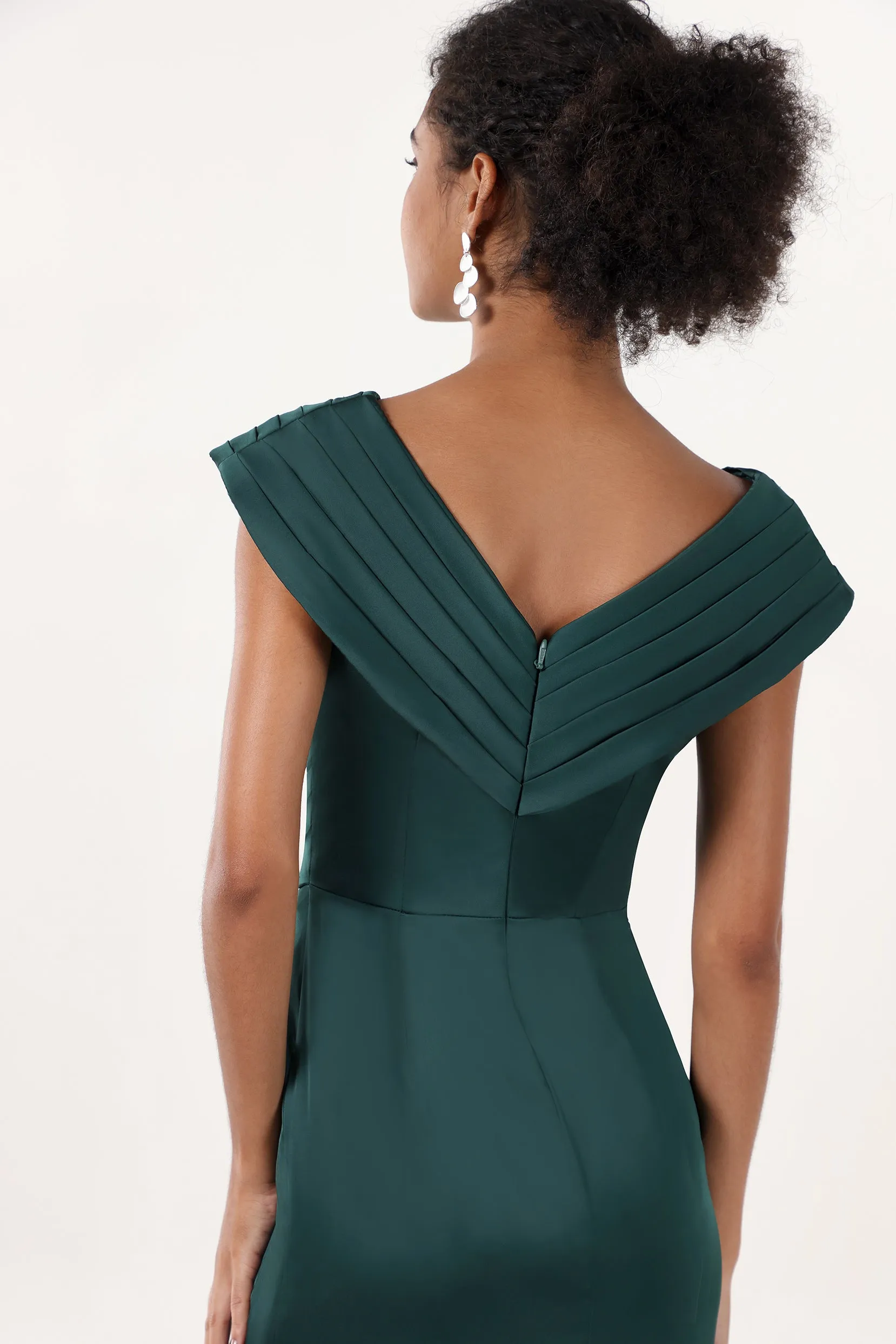 Sheath-Column Maxi Luxe Satin Formal Dress CS0608 sold by Cocomelody product image thumbnail 4